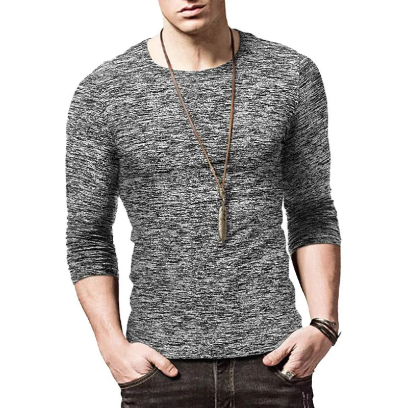 Men's Casual Round Neck Long Sleeve T-Shirt 18798328Y sold by Manly