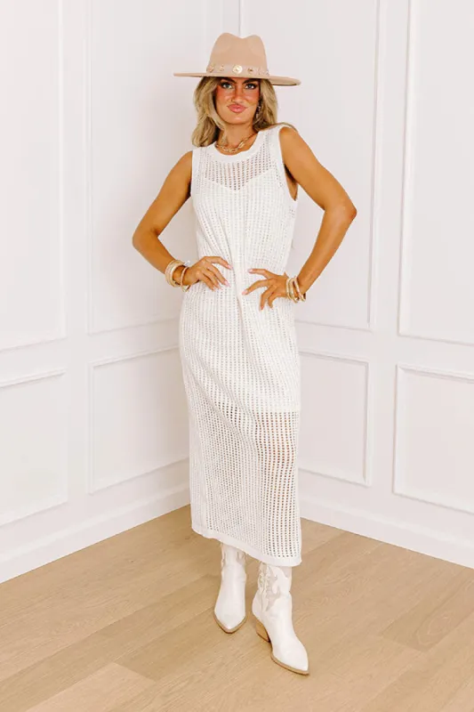 Paradise Path Crochet Maxi Dress in Cream sold by Impressions