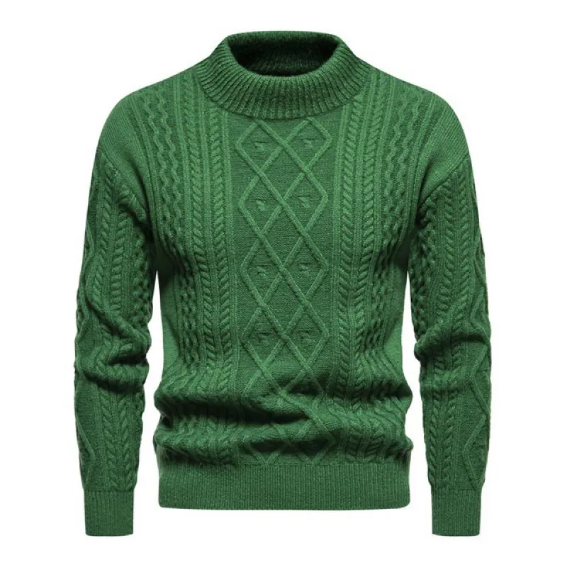 Men's Casual Round Neck Jacquard Knit Warm Pullover Sweater 85989318M sold by Manly