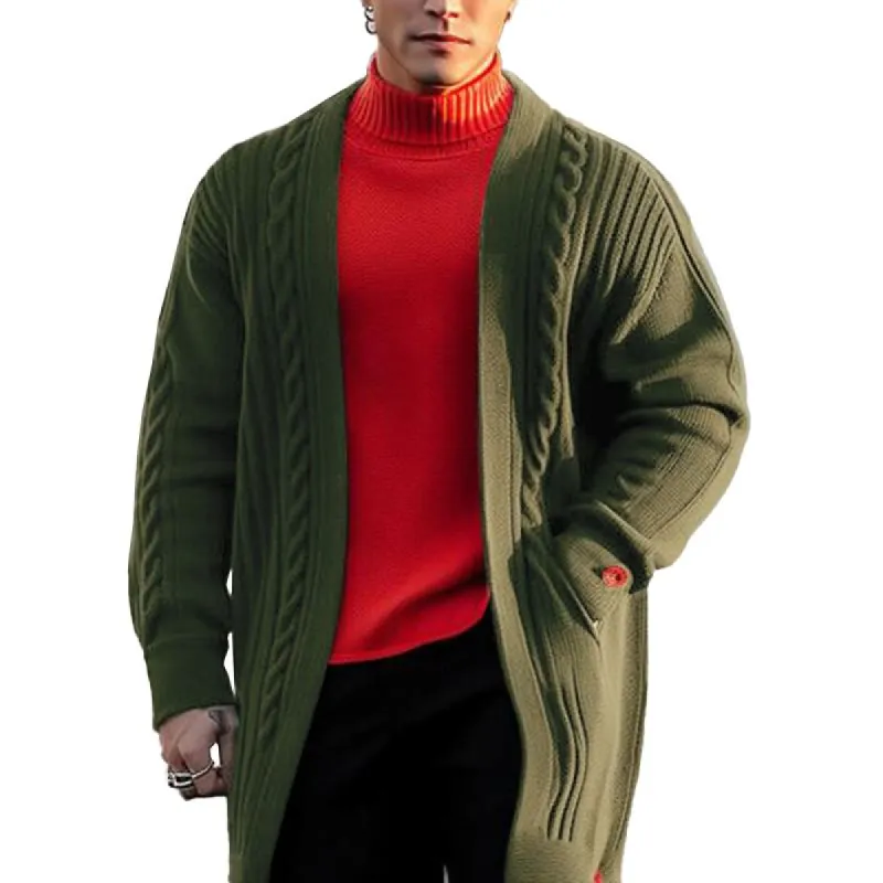 Men's Solid Color Mid-length Loose Knit Cardigan 07864431Z sold by Manly