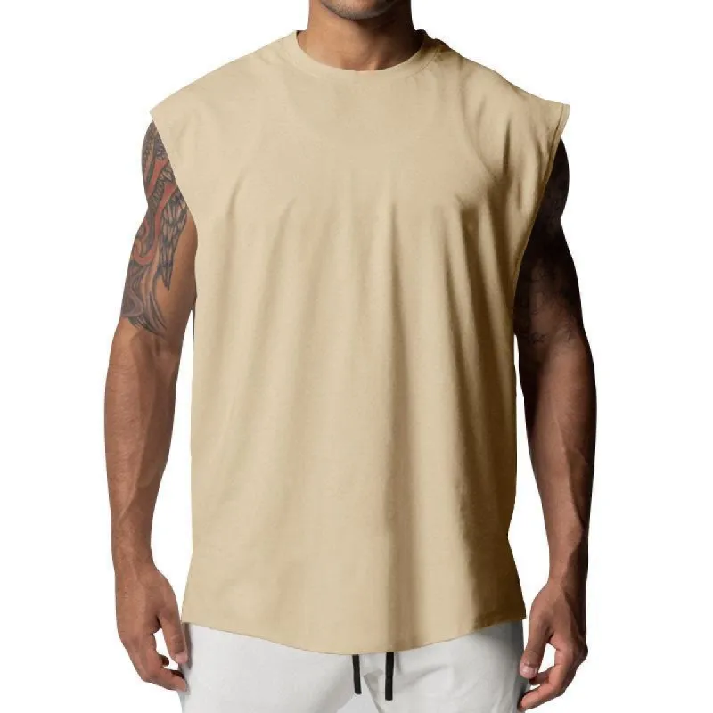 Men's Solid Loose Sleeveless Sports Fitness Tank Top 03482386Z sold by Manly