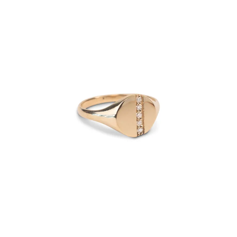 14k Diamond Line Signet Ring sold by RG