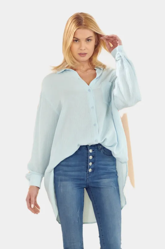 Crinkle Cotton Woven Shirt sold by Lord & Taylor