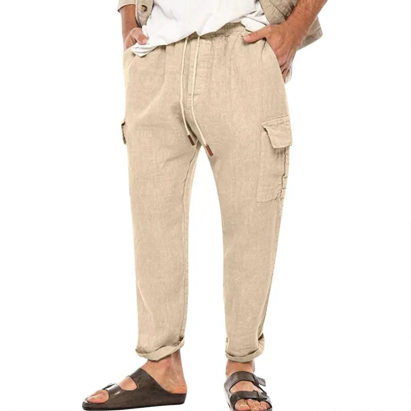 Men's Cargo Cotton Linen Trousers 76873172X sold by Manly