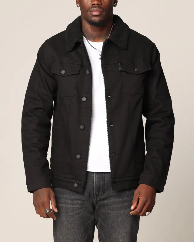 Saint Morta Sherpa Denim Jacket Black/Black sold by Culture Kings