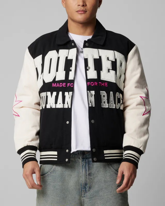 Loiter Vice City Varsity Jacket Black/White sold by Culture Kings
