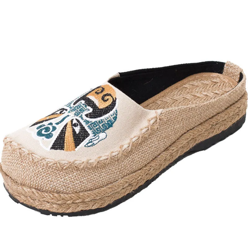Embroidered Big Toe Shoes Linen Handmade Shoes sold by superladystar