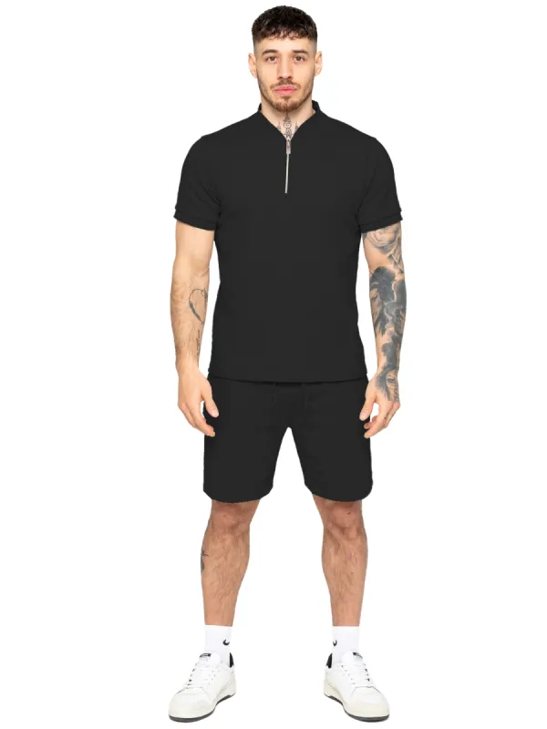 Enzo| Men's Textured T-Shirt Outfit Set sold by Raw Denim
