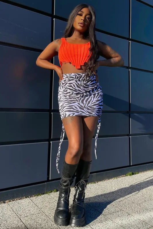 Orange Distressed Knit Crop Top - Dani sold by Rebellious Fashion