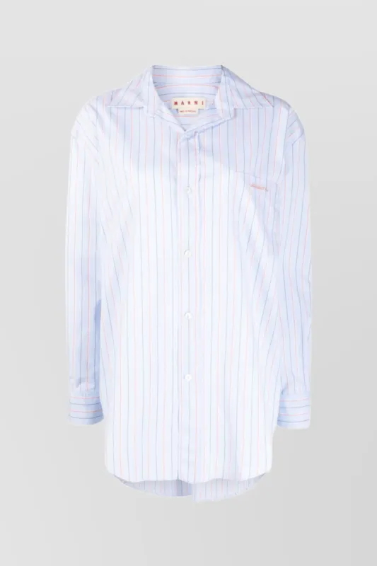 Loose light blue striped shirt sold by Renaisa