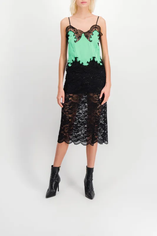 Stretch lace midi skirt sold by Renaisa