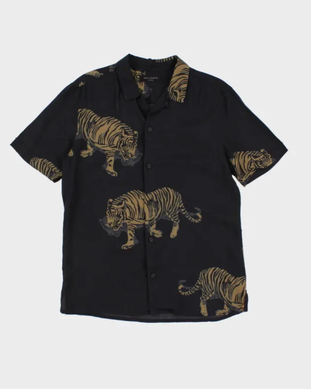Mens Black All Saints Tiger Print Shirt - M sold by Rokit
