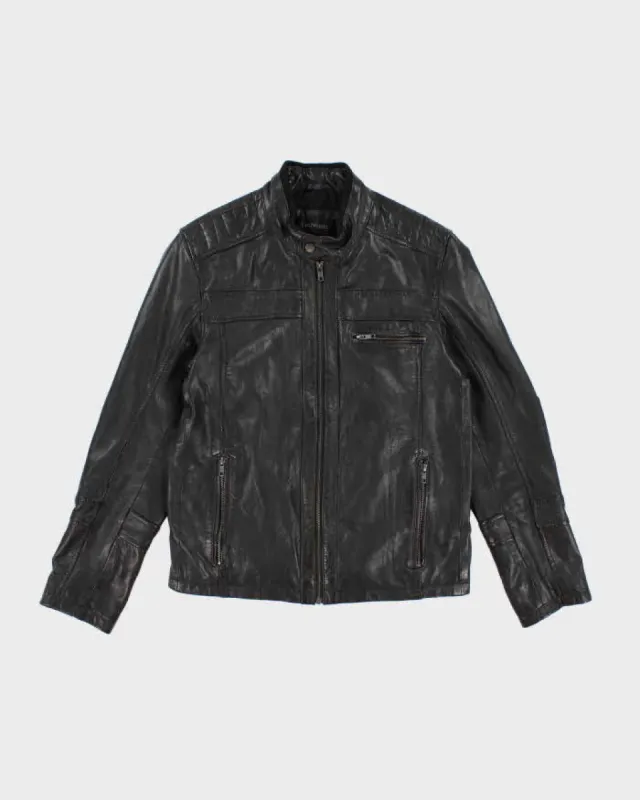 Men's Danier Black Leather Jacket - S sold by Rokit