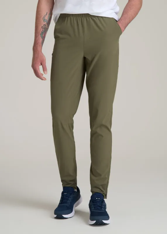 Featherweight Perforated Training Jogger for Tall Men in Olive sold by American Tall