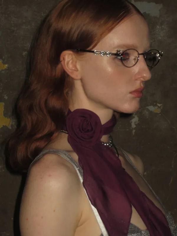 Rose Ribbon Scarf /Purple sold by PROD Bldg