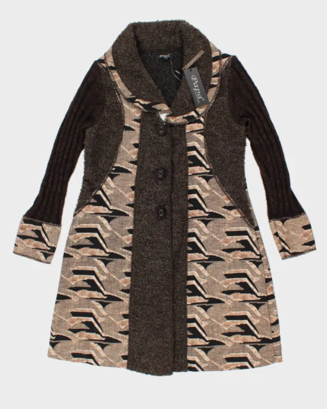 Vintage 90sDeadstock Papa Patterned Long Knit Cardigan - XL sold by Rokit