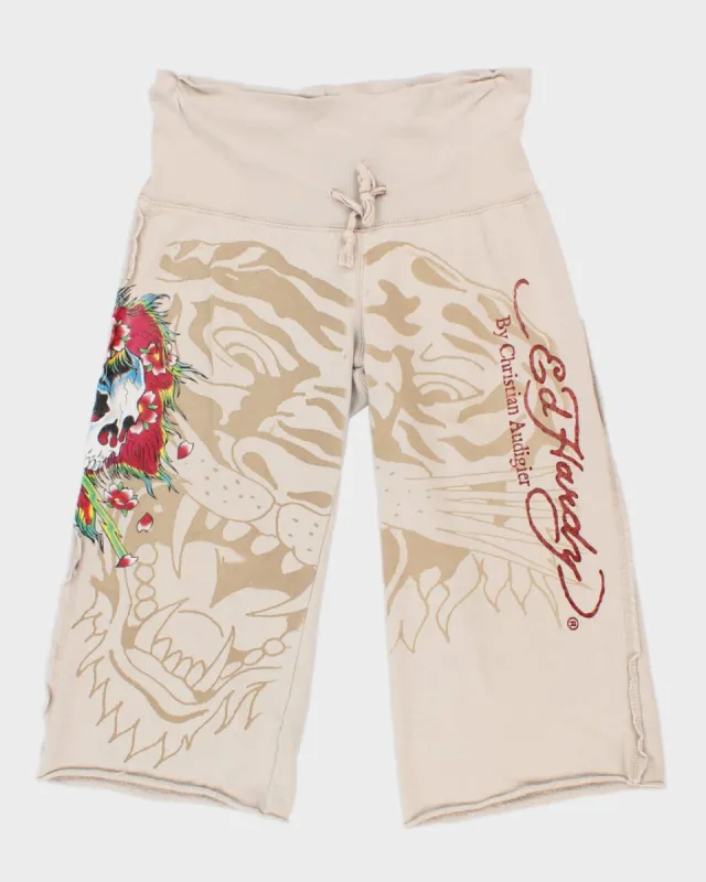 Womens Beige Ed Hardy Culotte Sweatpants - M sold by Rokit