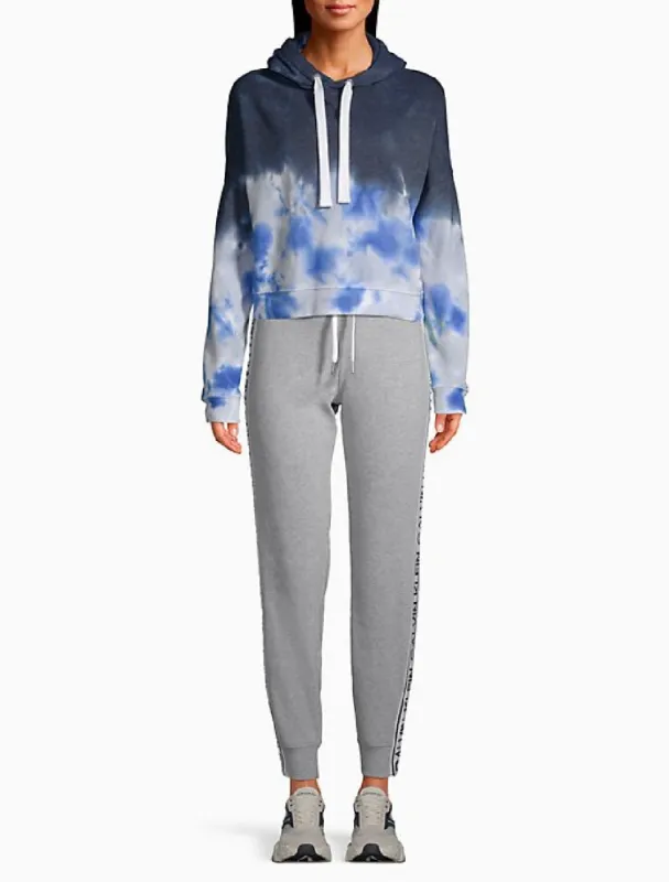 Calvin Klein Performance Women's High Tide Tie-Dyed Cropped Hoodie Blue Size X-Large sold by Ruumur