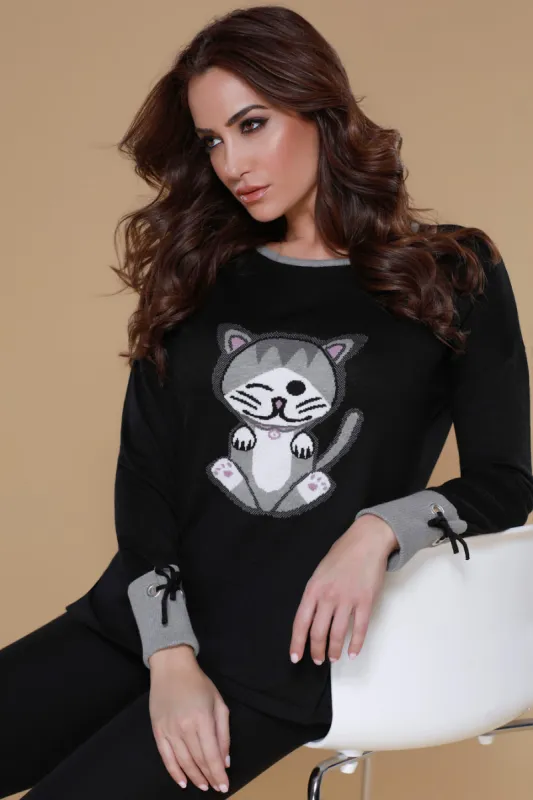 Angel Apparel Kitty Paws Pullover sold by Ruumur