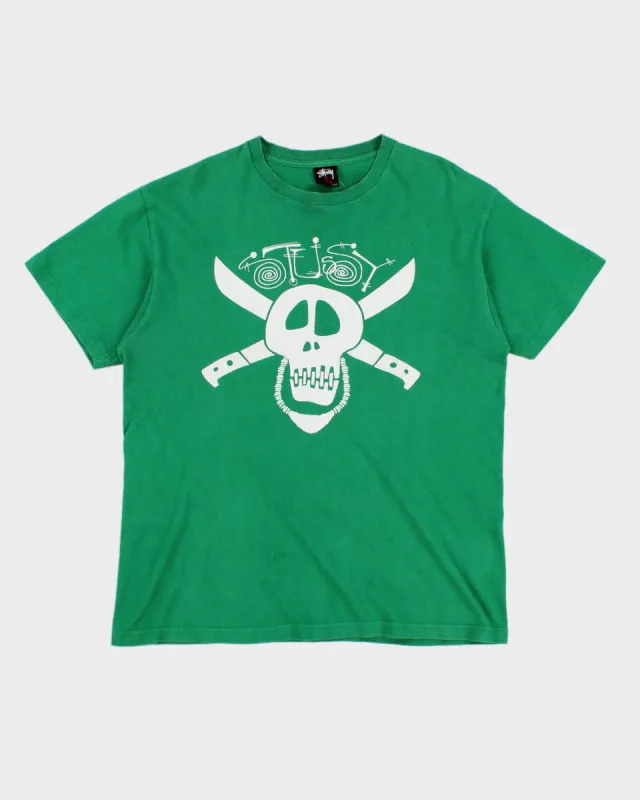 Vintage 00s Stussy Skull Printed T-Shirt - L sold by Rokit