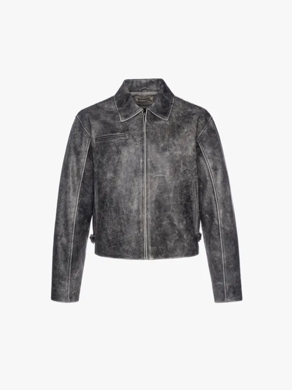 Everyday Boxy Leather Jacket sold by Rebalance Vintage