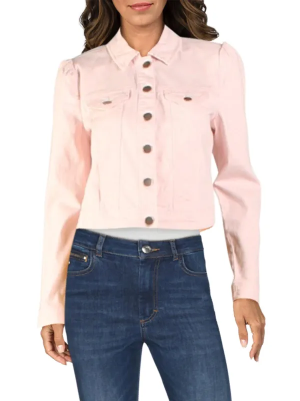 Maison Jules Women's Denim Stretch Jean Jacket Pink Size Medium sold by Ruumur
