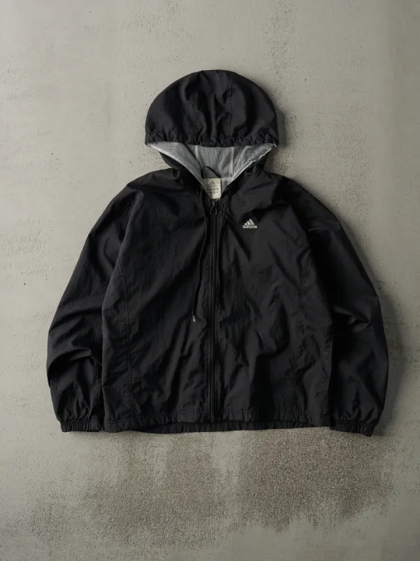 Vintage 90s Black Adidas Embroidered Logo Windbreaker Jacket (M) sold by Rebalance Vintage