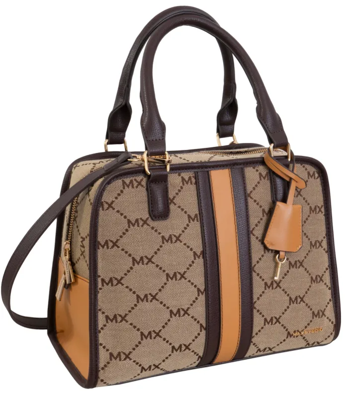 Max Studio Signature Jacquard Satchel Bag with Adjustable Crossbody Strap sold by Ruumur