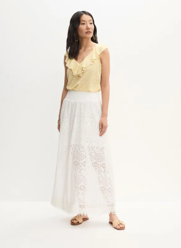 Sleeveless Striped Top & Eyelet Maxi Skirt sold by Melanie Lyne