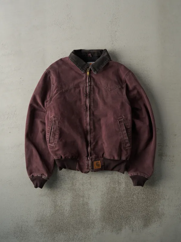 Vintage 90s Washed Burgundy Carhartt Santa Fe Jacket (M