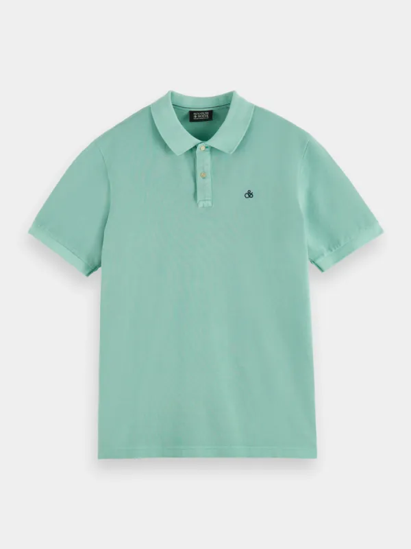 Garment-dyed pique polo shirt sold by Scotch and Soda