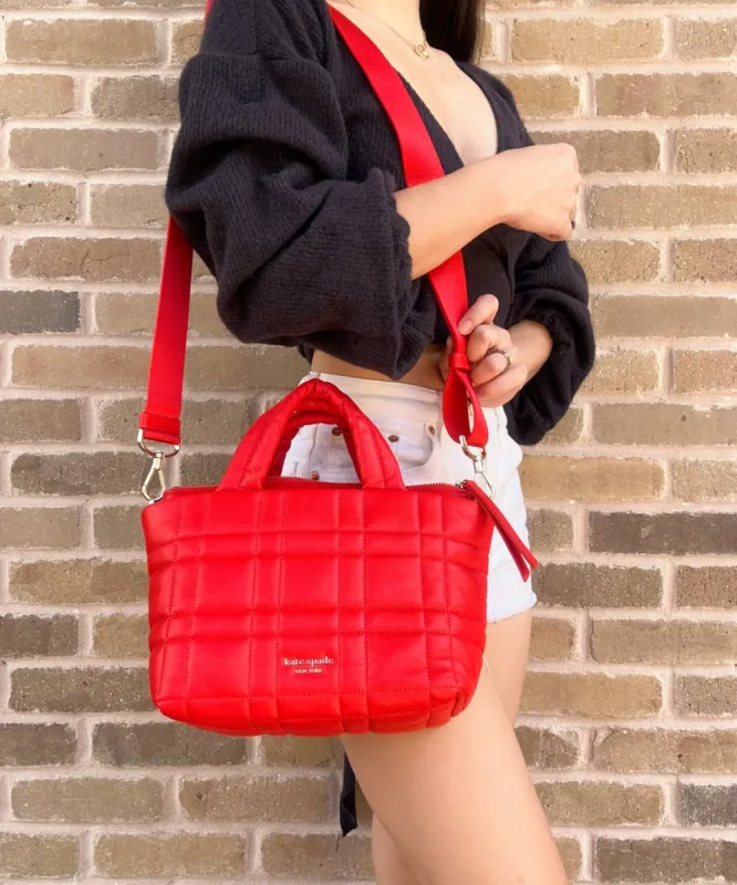 Kate Spade Softwhere Quilted Leather Mini Tote Crossbody Bright Red sold by Gaby's Bags