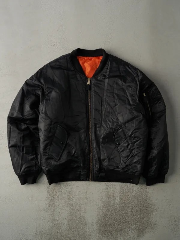 Vintage 90s Black Alpha Industries Reversible Flight Bomber Jacket (XL) sold by Rebalance Vintage