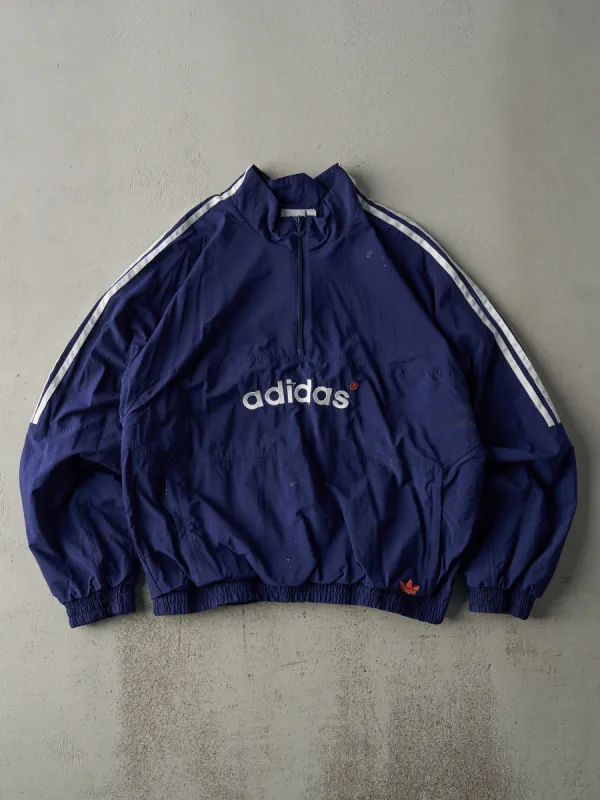 Vintage Y2K Navy Blue Adidas Quarter Zip Windbreaker Jacket (M/L) sold by Rebalance Vintage