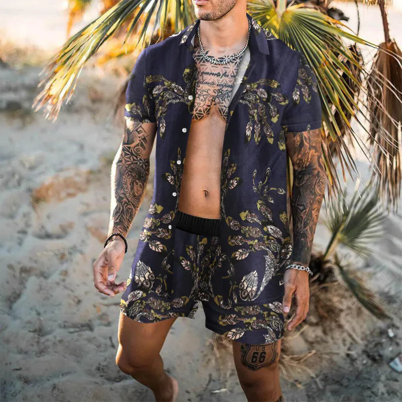 Clearance-Ethnic Wind Vacation Casual Beach Suit-XL sold by Shopnova