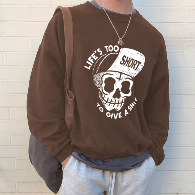Skull Print Coffee Sweatshirt sold by Shopnova