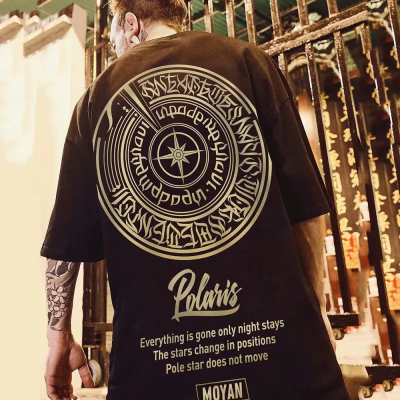 Clearance-Design print short-sleeved T-shirt sold by Shopnova