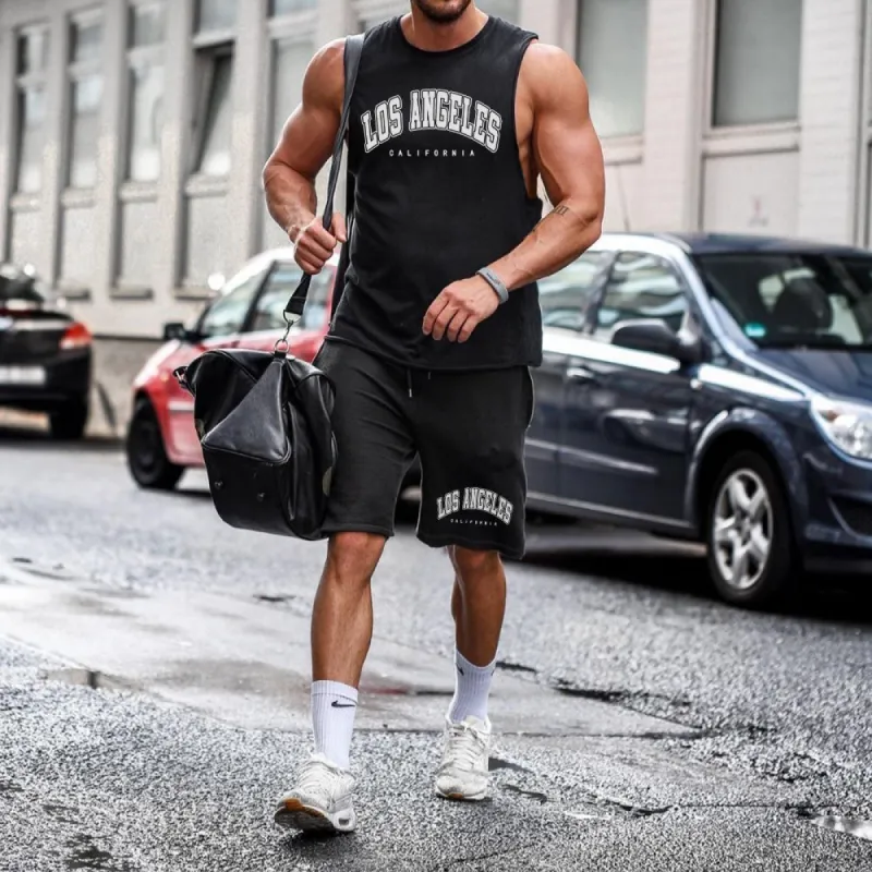 Los Angeles Men's Sportwear Tank Top Tracksuits-B sold by Shopnova