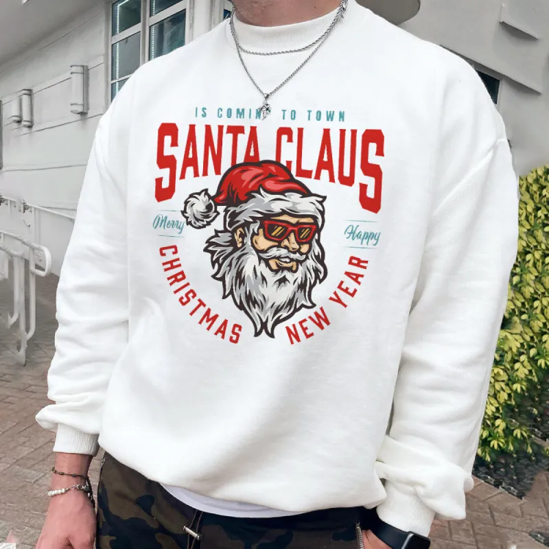 Santa Claus Men's Christmas New Year Casual Sweatshirts sold by Shopnova