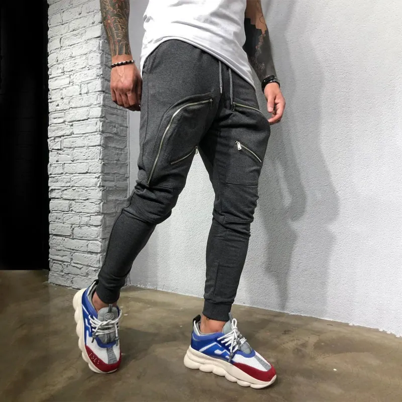 Personalized Casual Zipper Stitching Sports Overalls Trousers sold by Shopnova