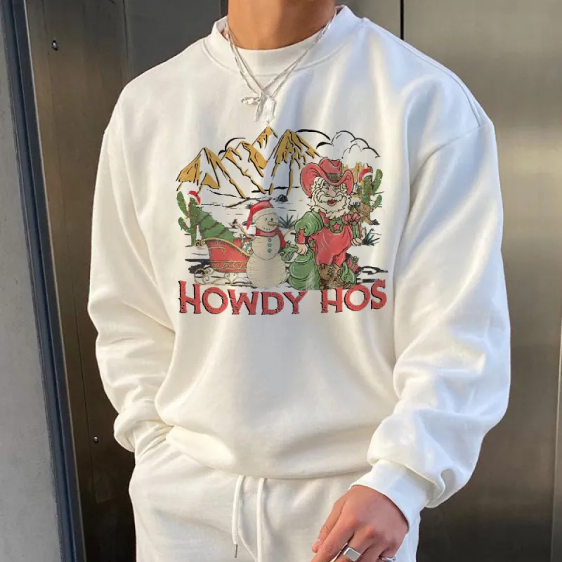 Howdy HOS Men's Christmas Casual Pullover Sweatshirts sold by Shopnova