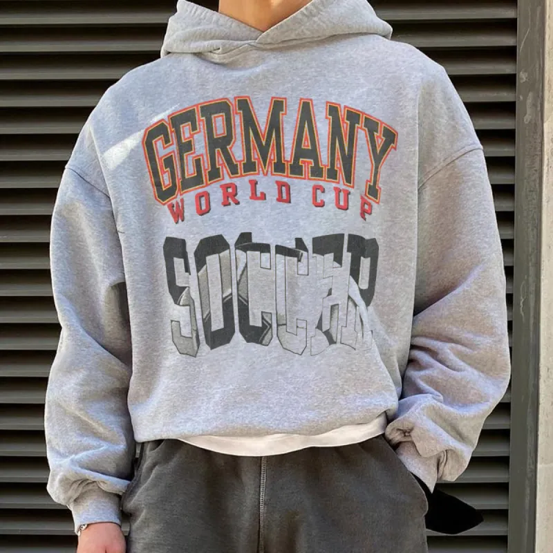 Germany World Cup Soccer Men's Fleece Hoodie 320g sold by Shopnova