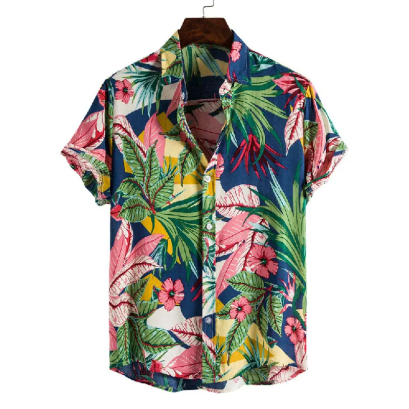 Cotton And Linen Printed Pocket Button-down Shirt sold by Shopnova