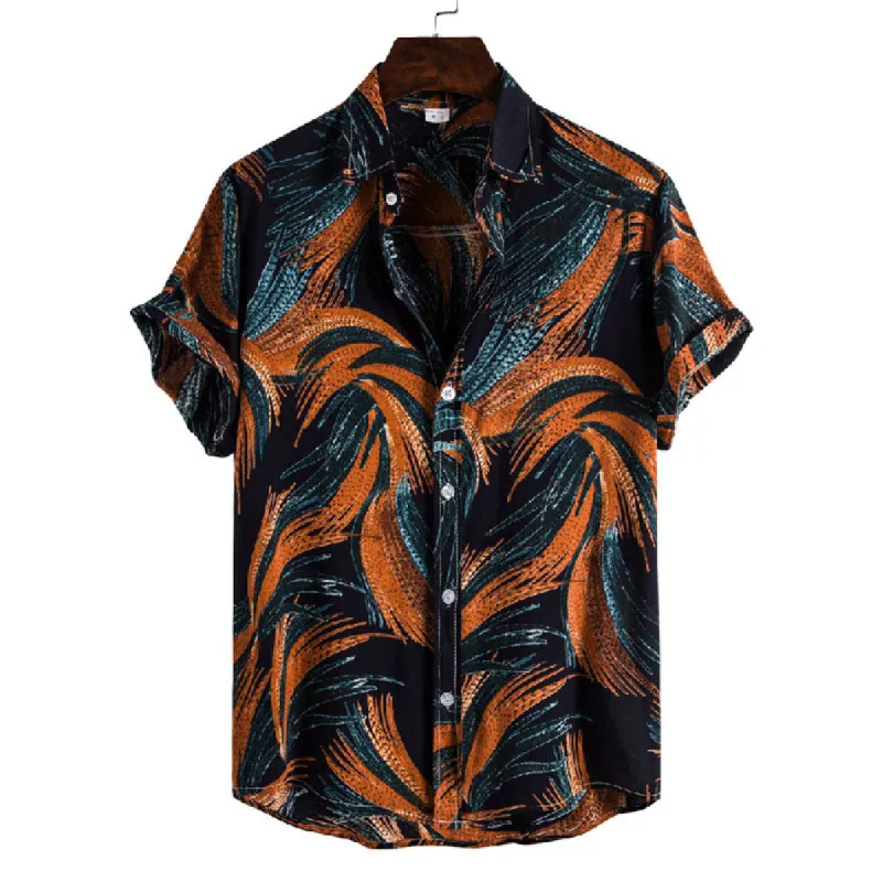 Cotton And Linen Printed Pocket Button-down Shirt sold by Shopnova