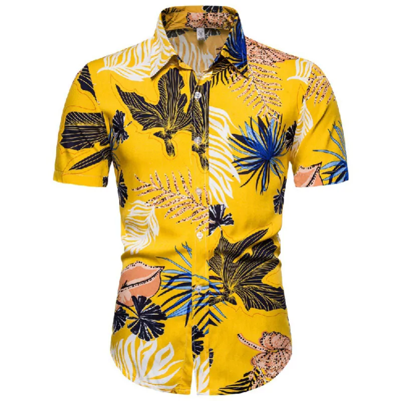Cotton And Linen Printed Pocket Button-down Shirt sold by Shopnova