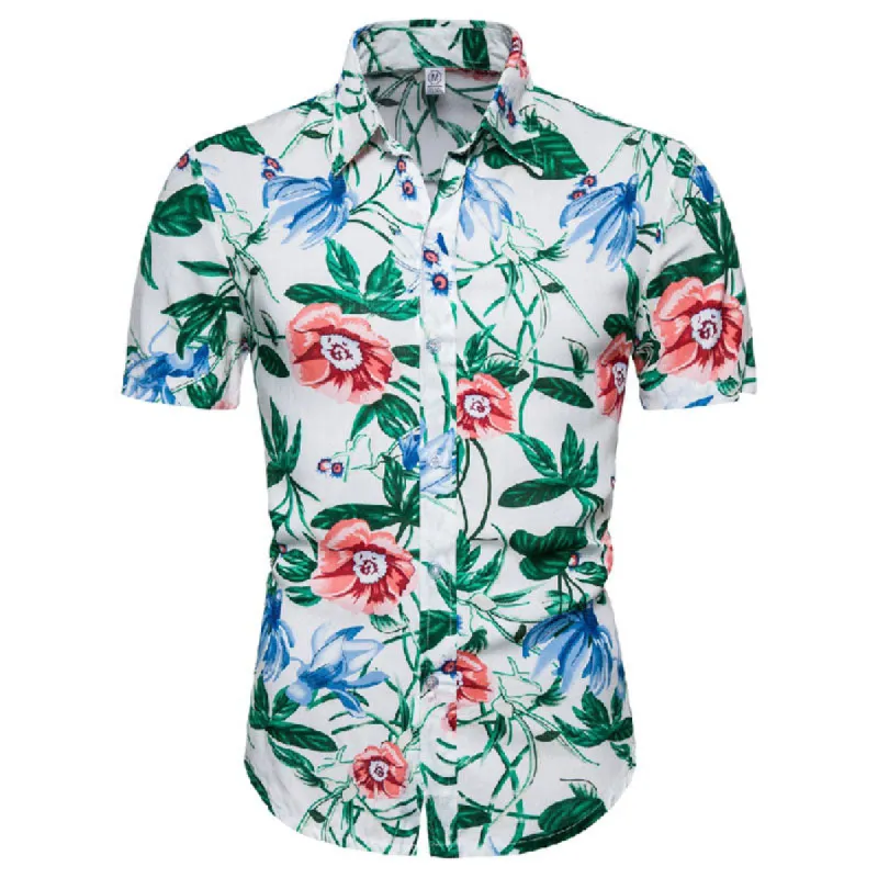 Cotton And Linen Printed Pocket Button-down Shirt sold by Shopnova