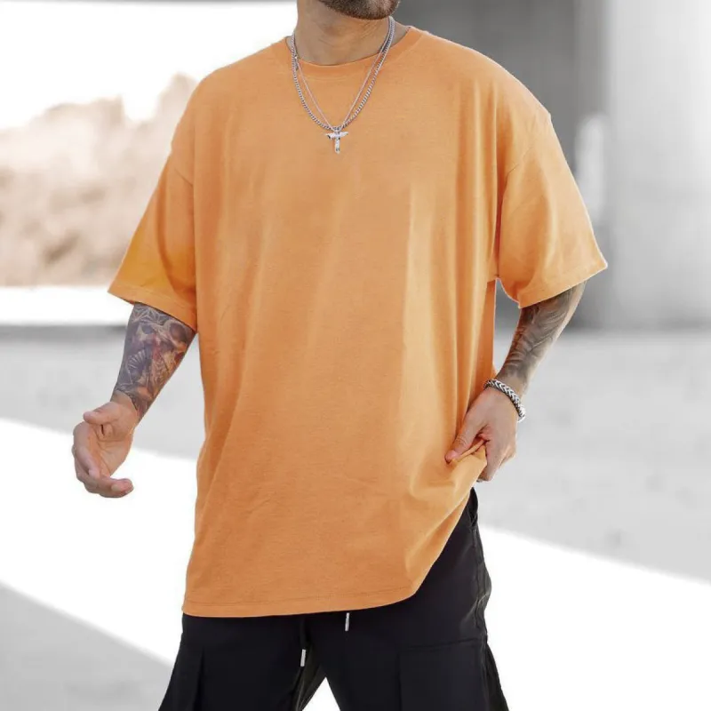 Casual Short Sleeve Plain Loose Men's T-Shirt sold by Shopnova