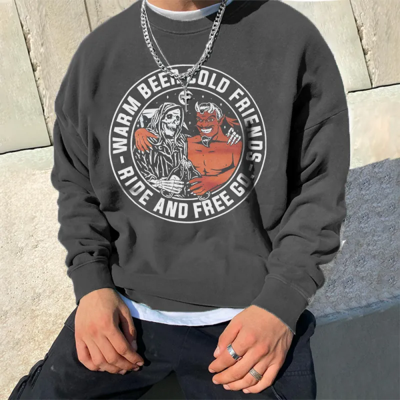 Warm Beer Cold Friends Men's Sweatshirt sold by Shopnova
