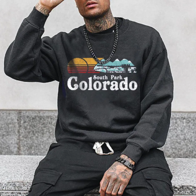 Colorado Graphic Print Men's Crewneck Sweatshirt sold by Shopnova