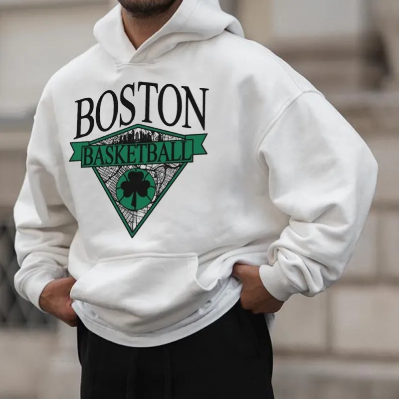 Alphabet Graphic Print Casual Men's Hoodie Sweatshirt sold by Shopnova